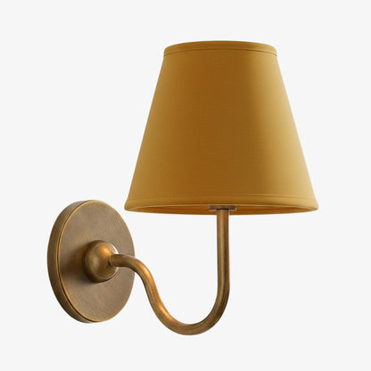 Wall Lamp Traditional with Double Fabric Shade and Curved Arms