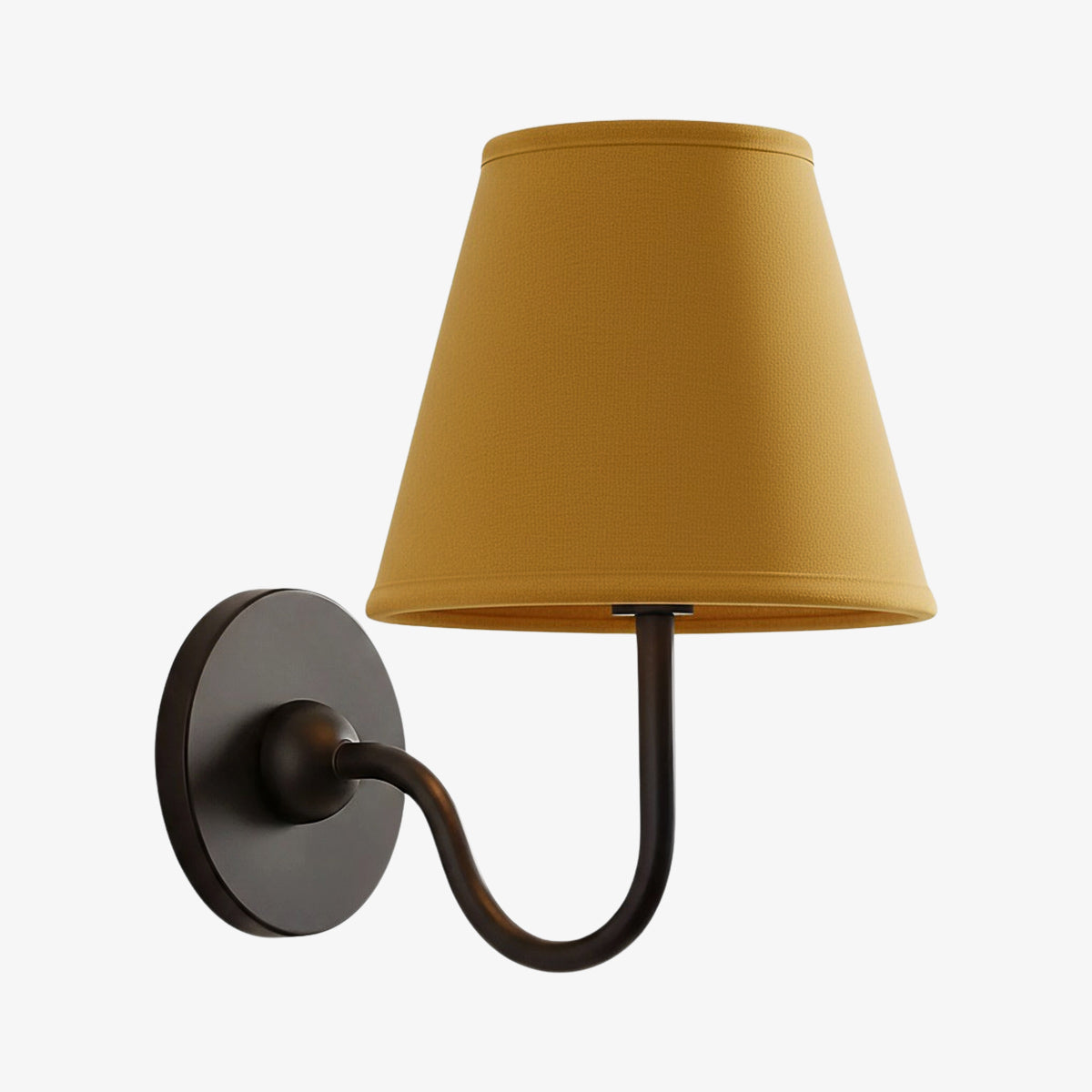 Wall Lamp Traditional with Double Fabric Shade and Curved Arms