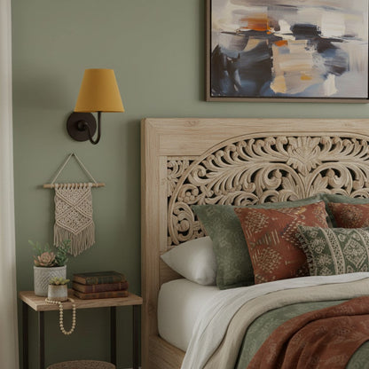 Wall Lamp Traditional with Double Fabric Shade and Curved Arms