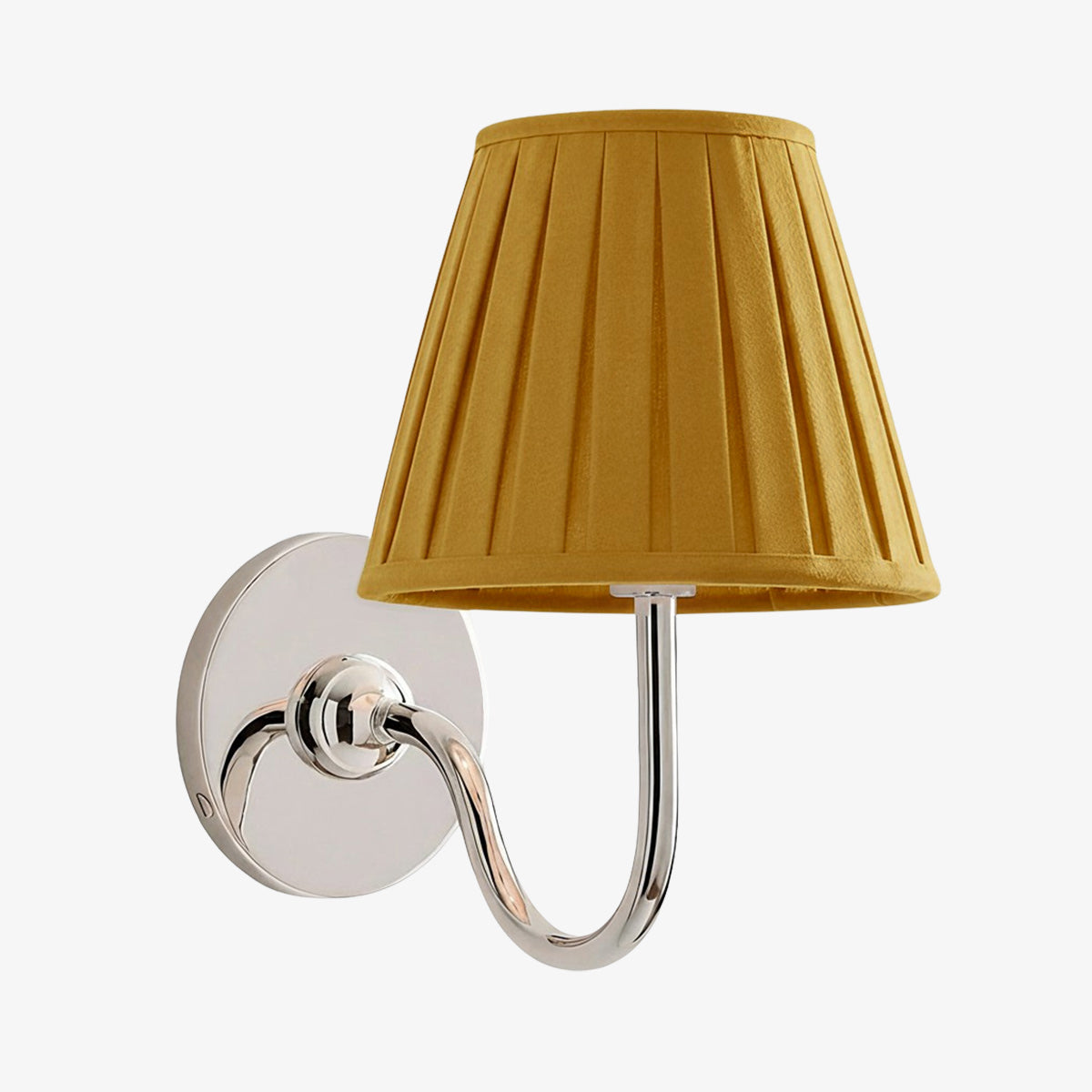Wall Lamp Traditional with Double Fabric Shade and Curved Arms