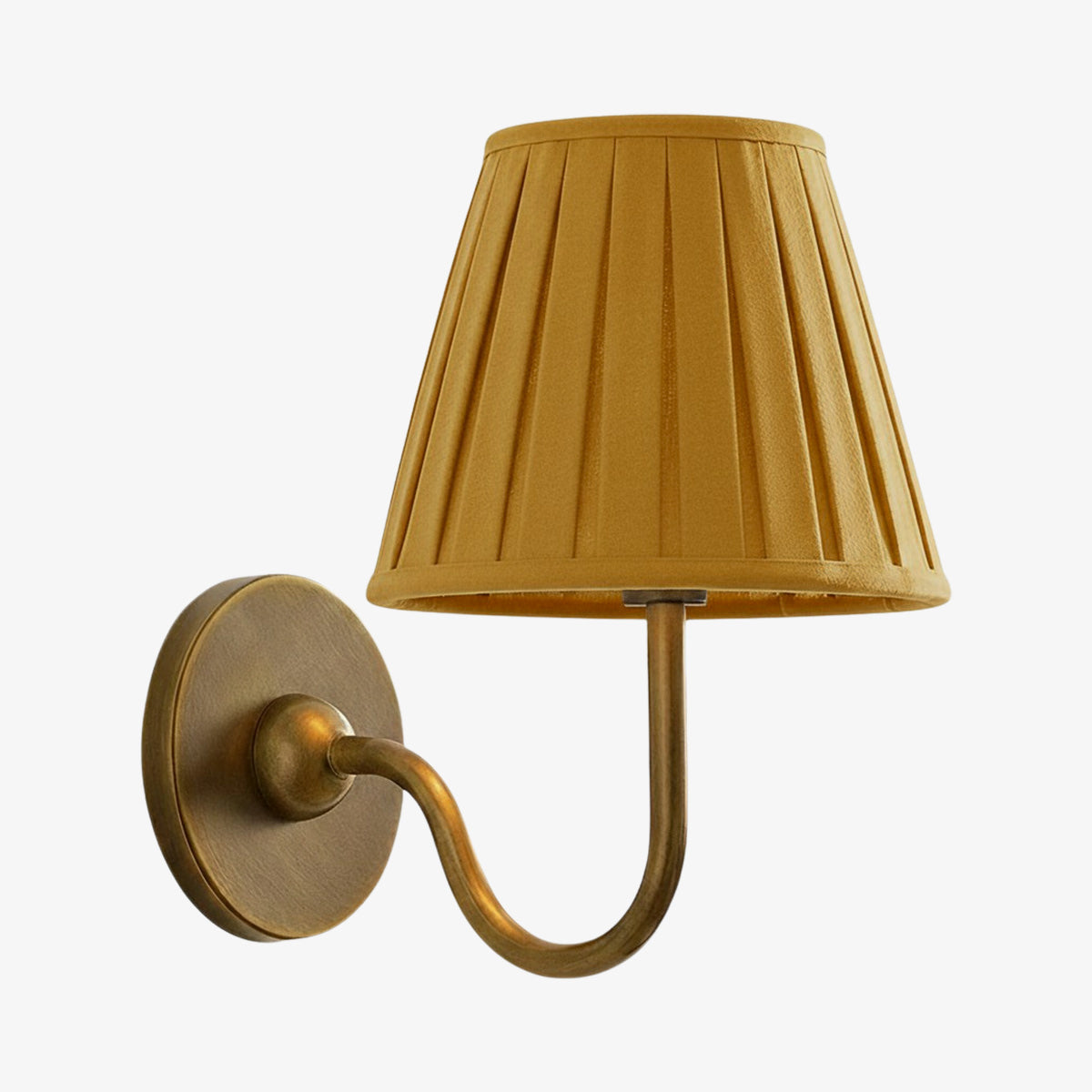 Wall Lamp Traditional with Double Fabric Shade and Curved Arms