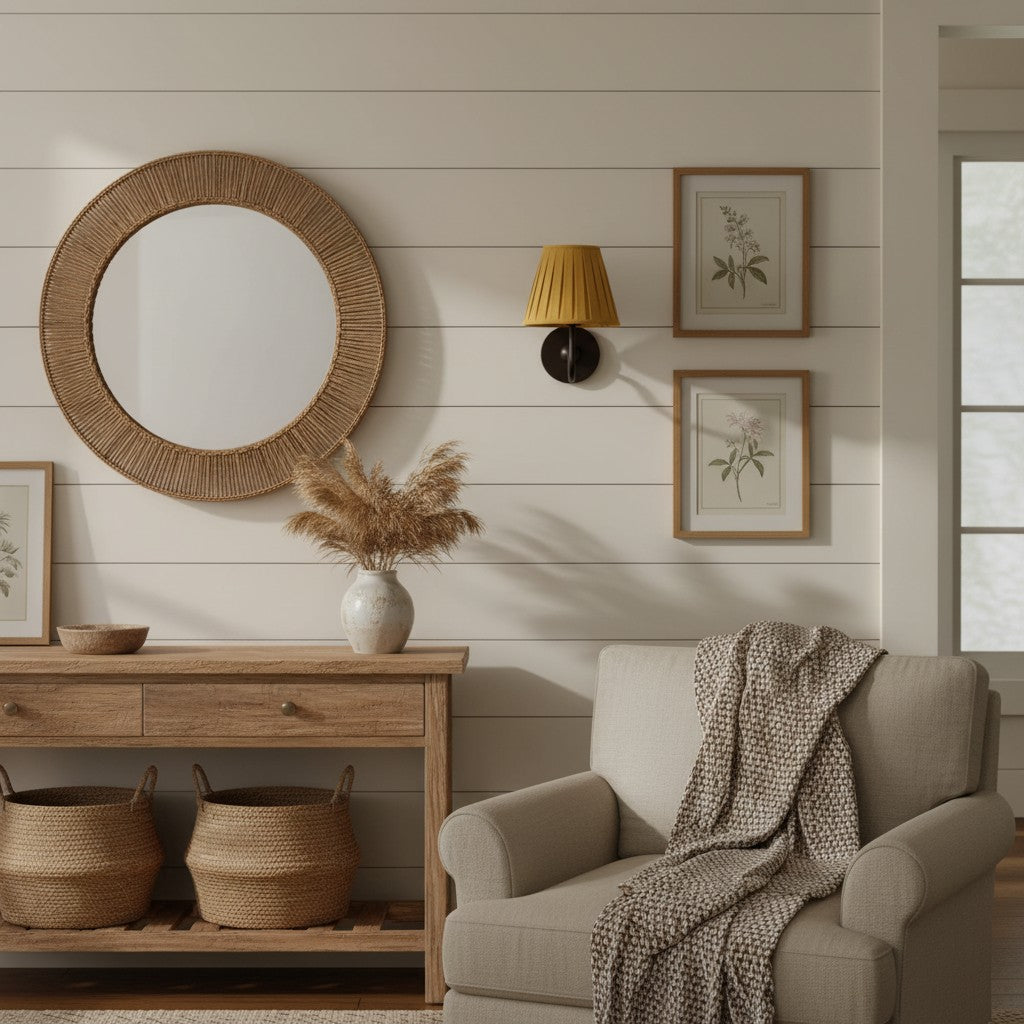 Wall Lamp Traditional with Double Fabric Shade and Curved Arms