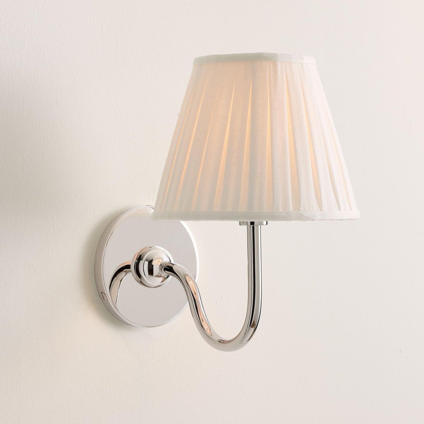 Wall Lamp Traditional with Double Fabric Shade and Curved Arms