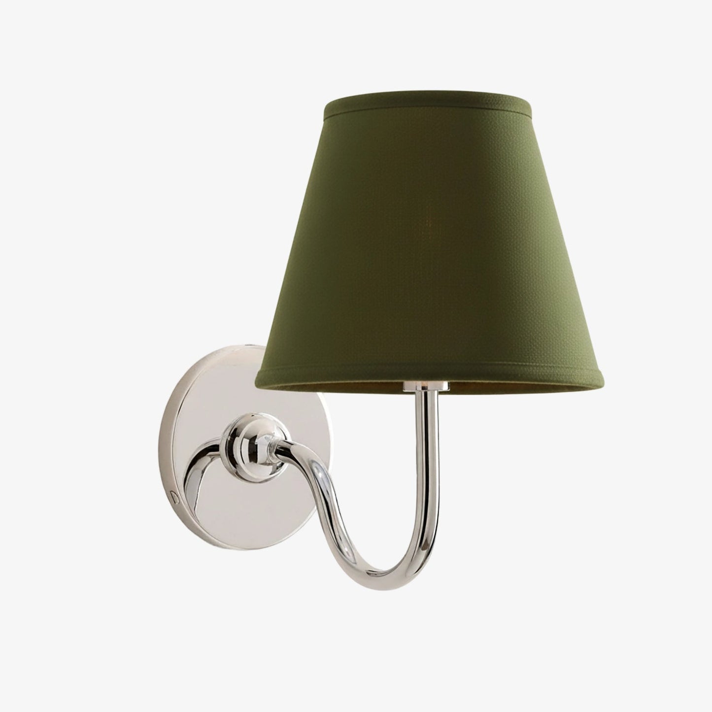 Wall Lamp Traditional with Double Fabric Shade and Curved Arms