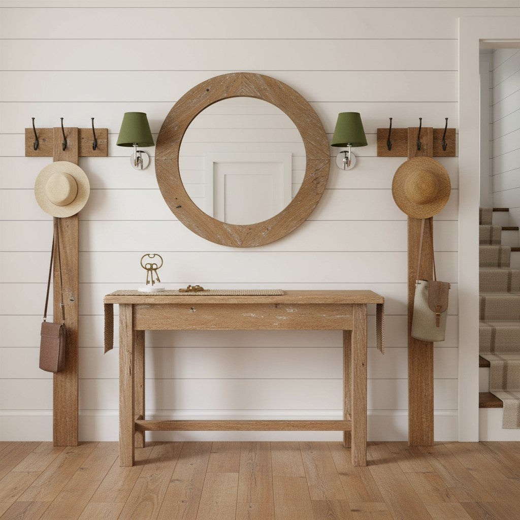 Wall Lamp Traditional with Double Fabric Shade and Curved Arms