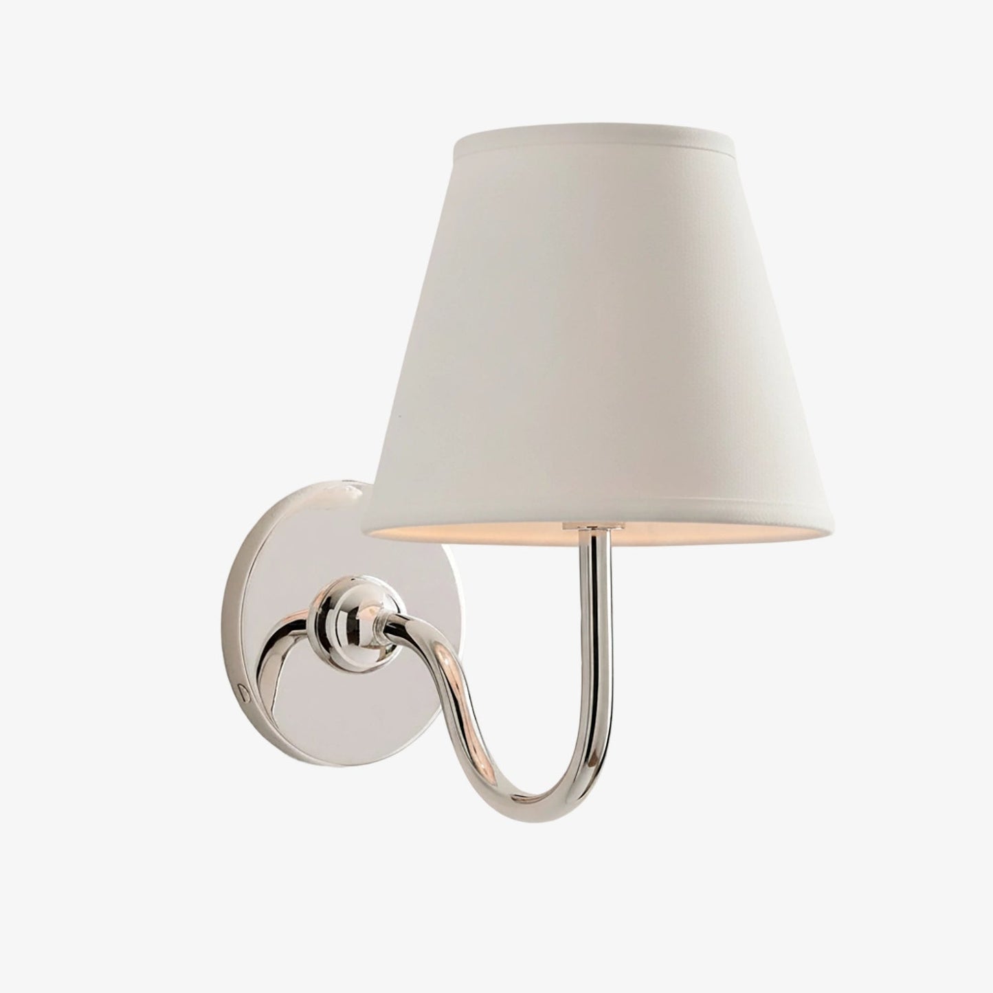 Wall Lamp Traditional with Double Fabric Shade and Curved Arms