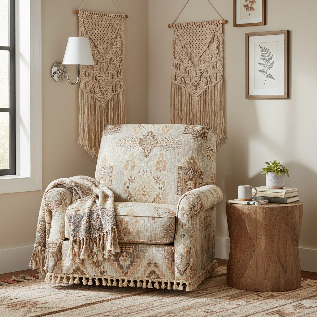 Wall Lamp Traditional with Double Fabric Shade and Curved Arms