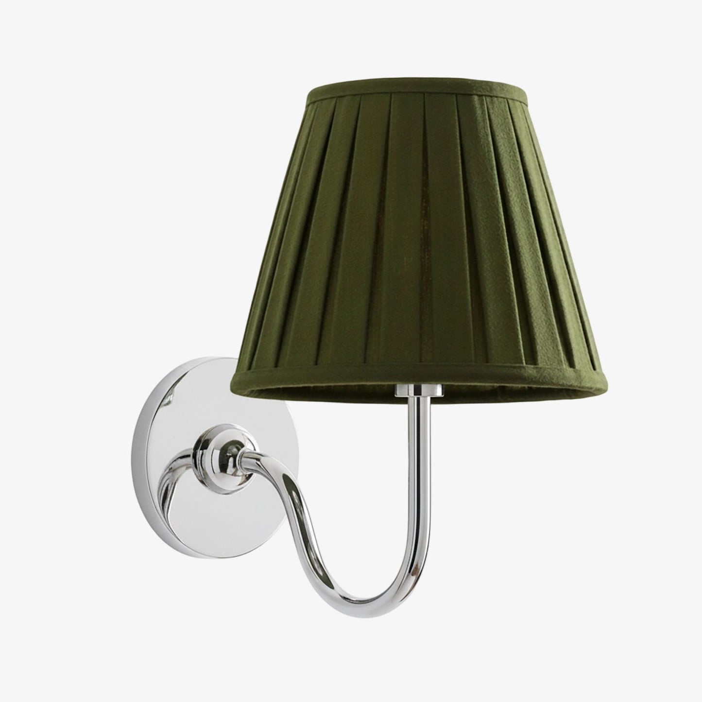 Wall Lamp Traditional with Double Fabric Shade and Curved Arms
