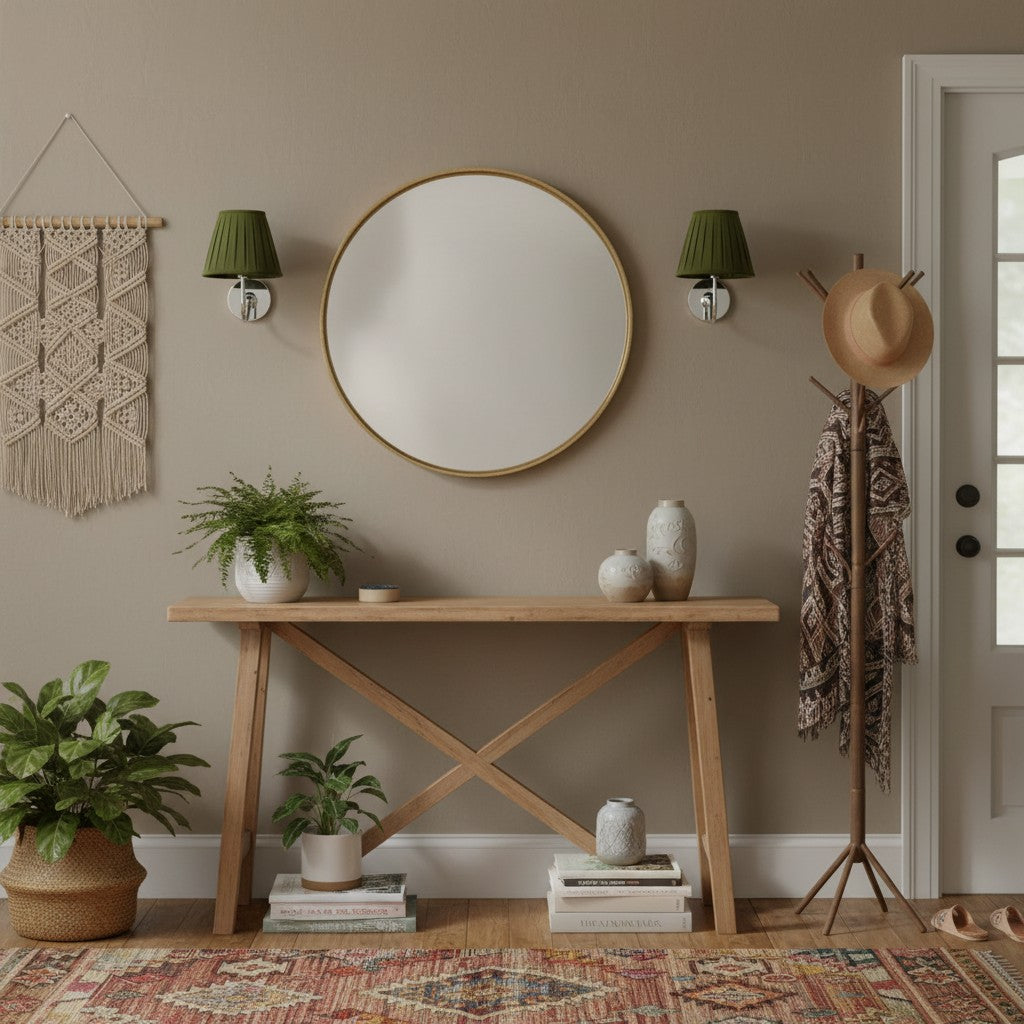 Wall Lamp Traditional with Double Fabric Shade and Curved Arms