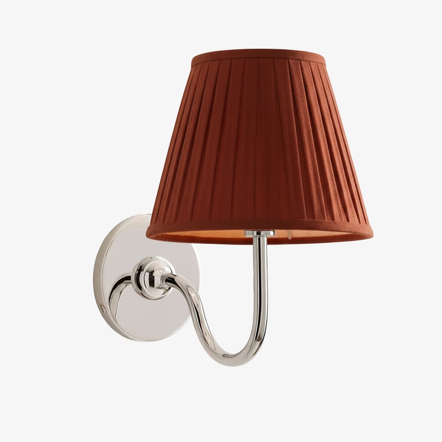 Wall Lamp Traditional with Double Fabric Shade and Curved Arms