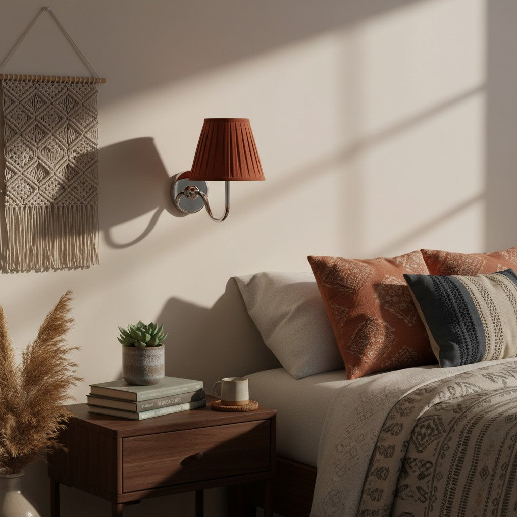 Wall Lamp Traditional with Double Fabric Shade and Curved Arms ##POS:39##