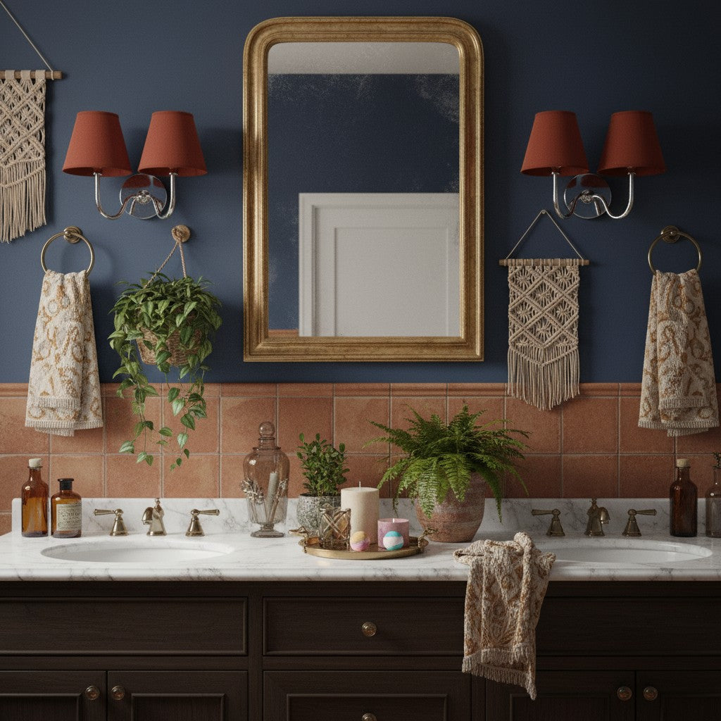 Wall Lamp Traditional with Double Fabric Shade and Curved Arms