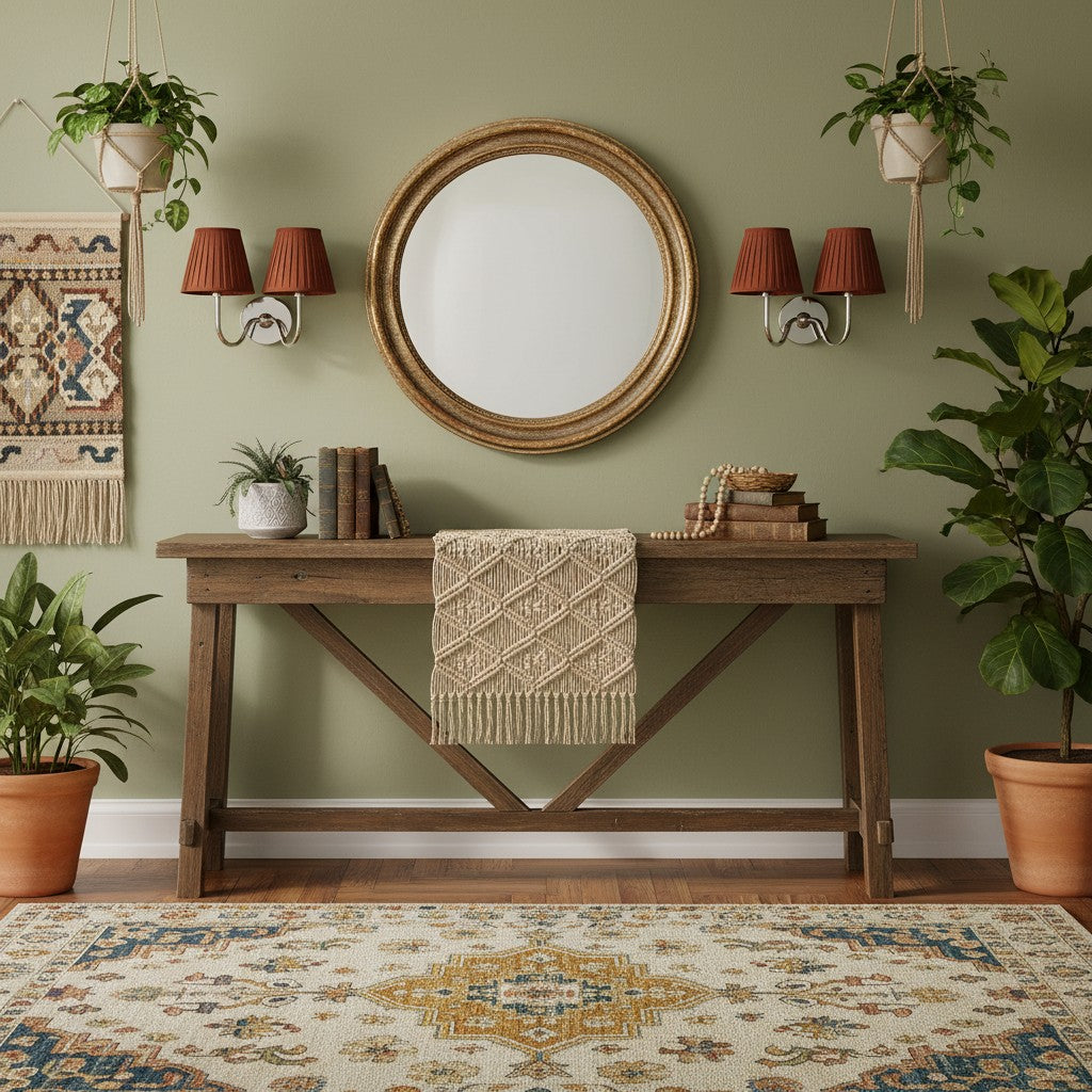 Wall Lamp Traditional with Double Fabric Shade and Curved Arms