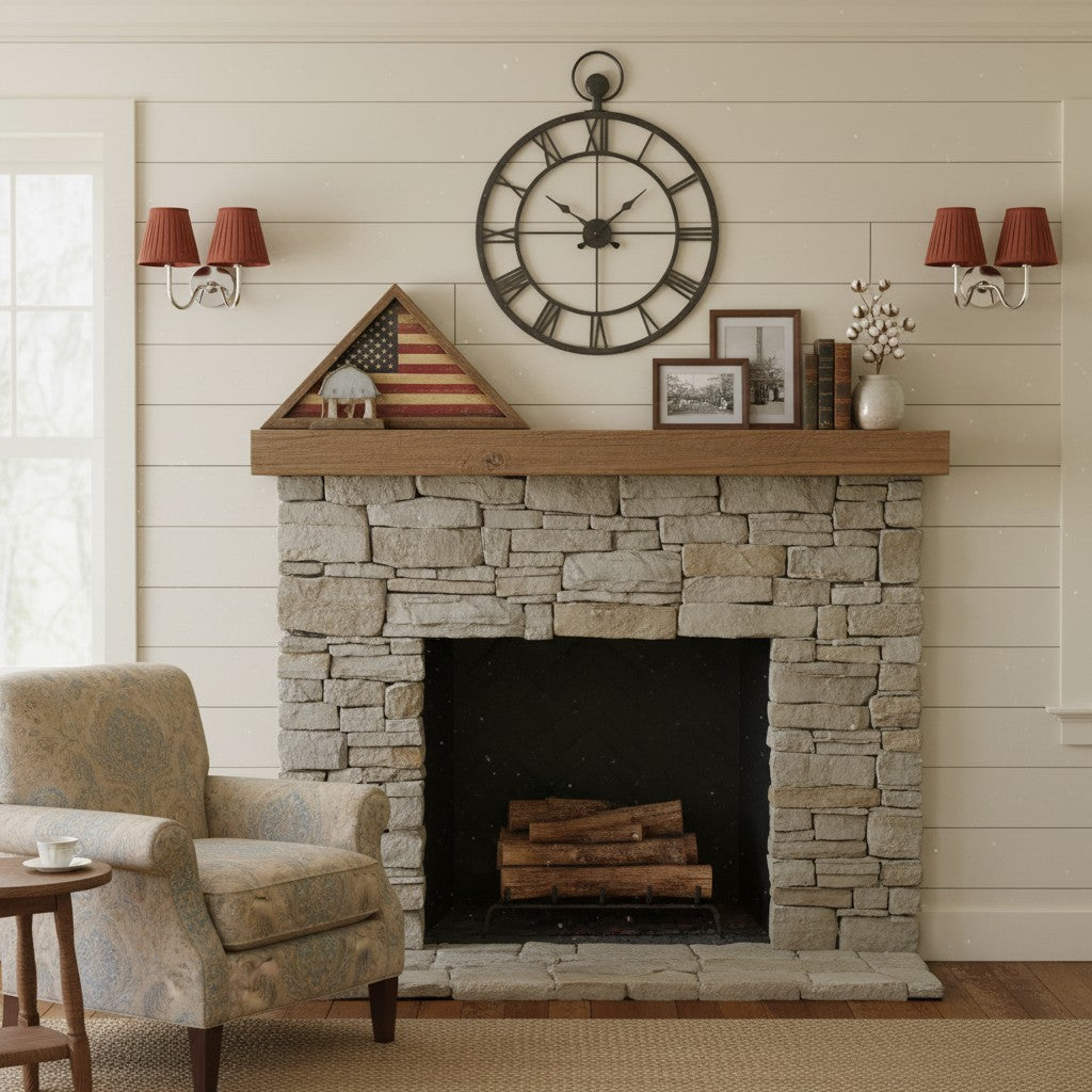 Wall Lamp Traditional with Double Fabric Shade and Curved Arms