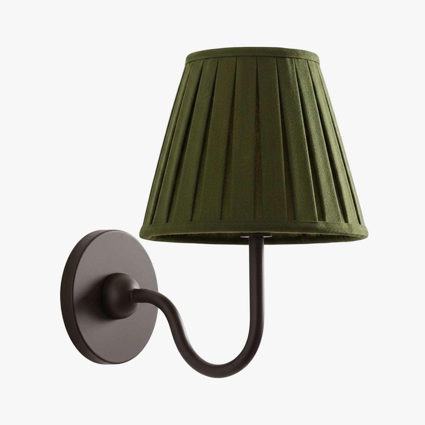 Wall Lamp Traditional with Double Fabric Shade and Curved Arms