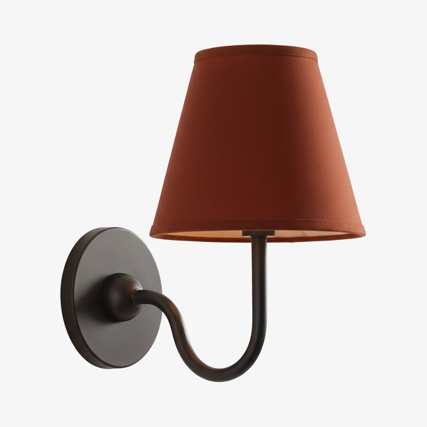 Wall Lamp Traditional with Double Fabric Shade and Curved Arms