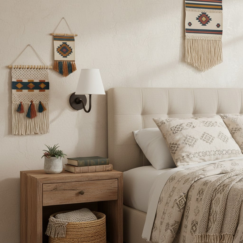 Wall Lamp Traditional with Double Fabric Shade and Curved Arms