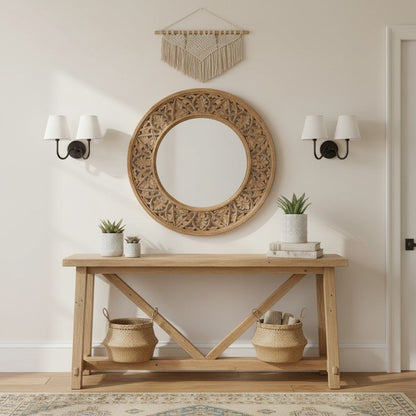 Wall Lamp Traditional with Double Fabric Shade and Curved Arms