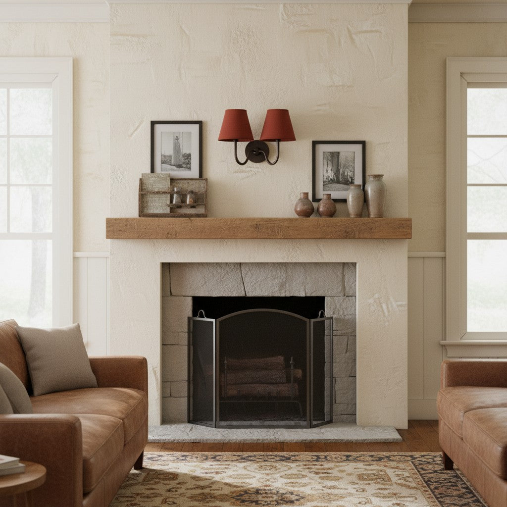 Wall Lamp Traditional with Double Fabric Shade and Curved Arms