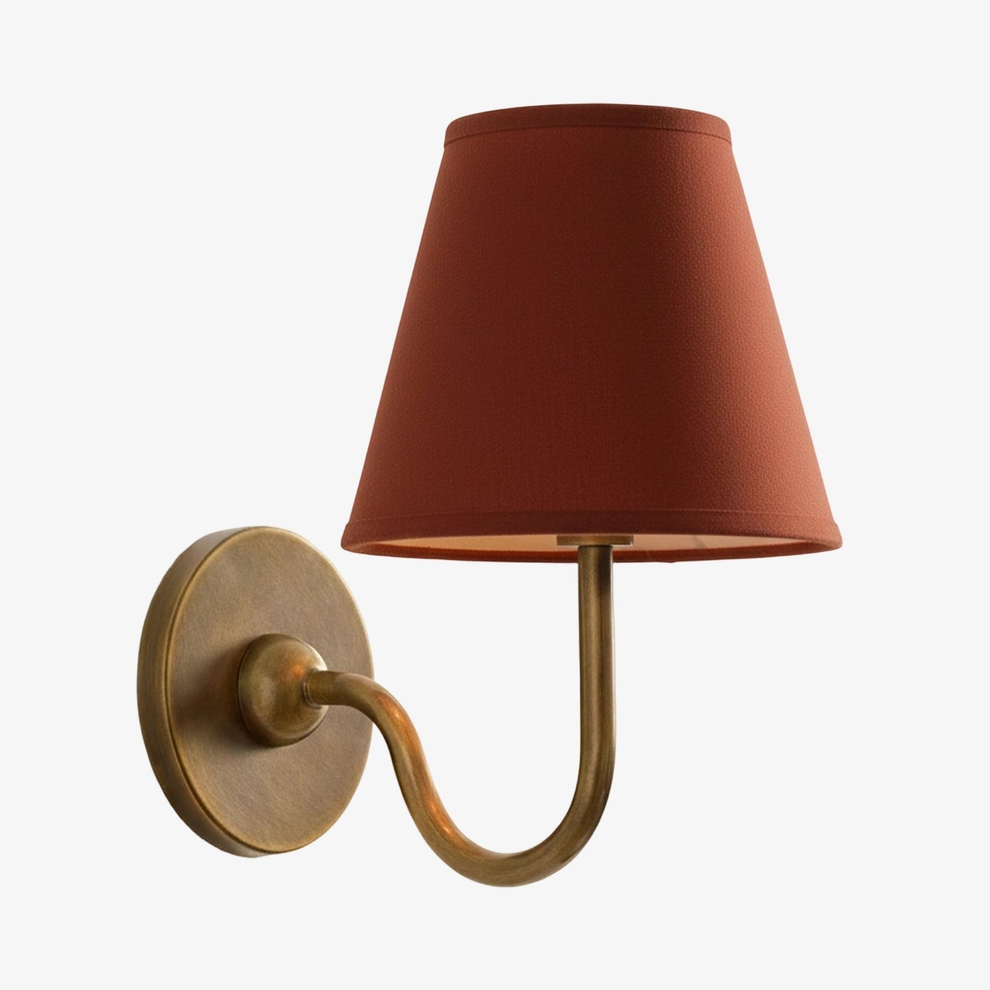 Wall Lamp Traditional with Double Fabric Shade and Curved Arms