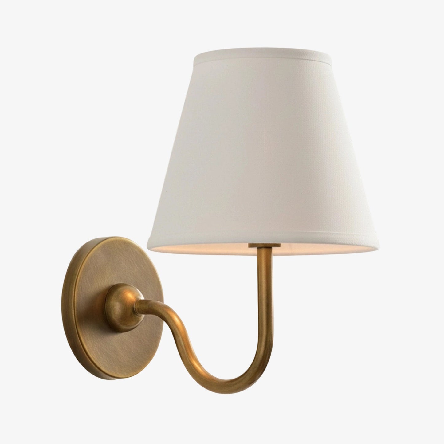 Wall Lamp Traditional with Double Fabric Shade and Curved Arms
