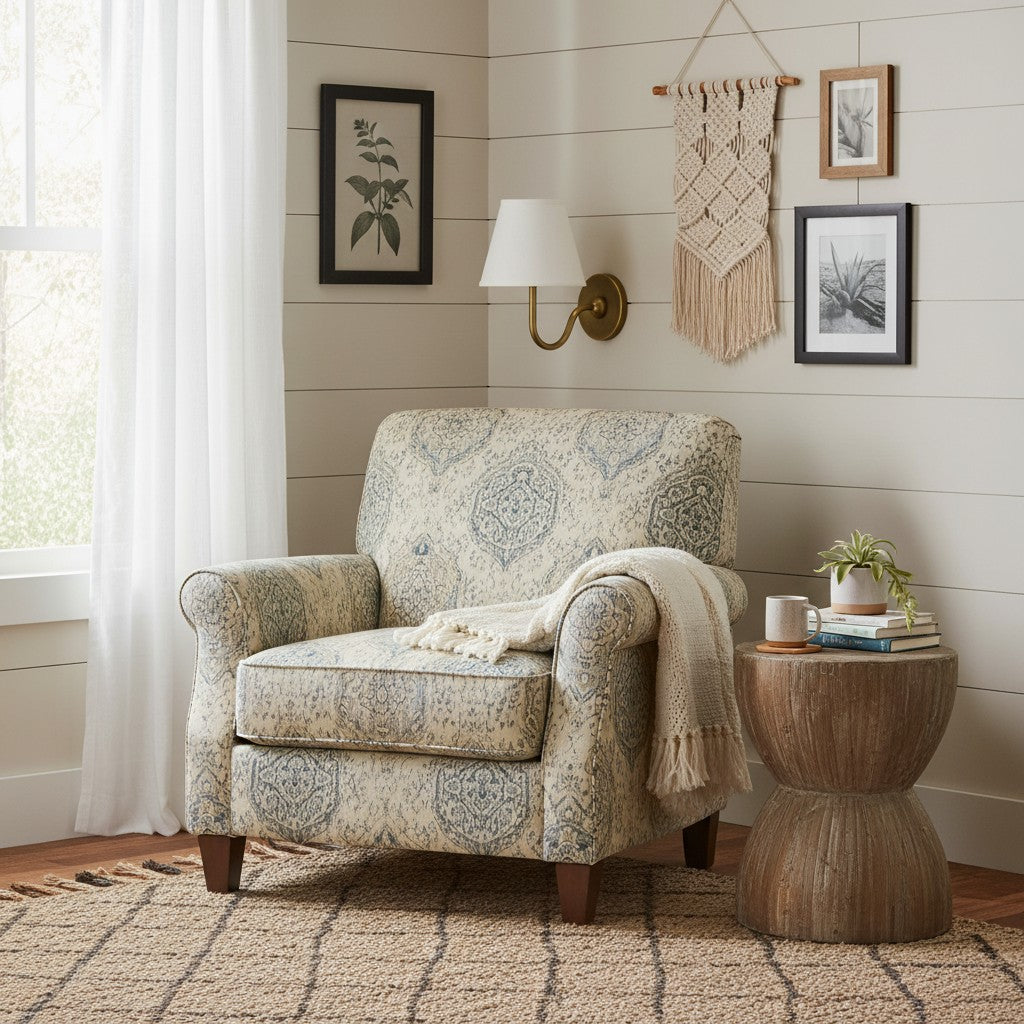 Wall Lamp Traditional with Double Fabric Shade and Curved Arms