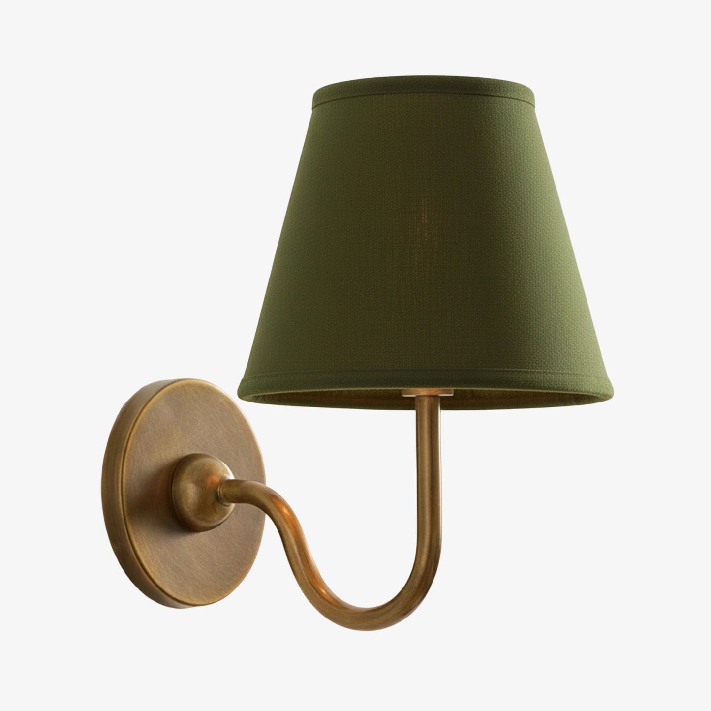 Wall Lamp Traditional with Double Fabric Shade and Curved Arms