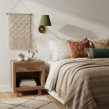 Wall Lamp Traditional with Double Fabric Shade and Curved Arms