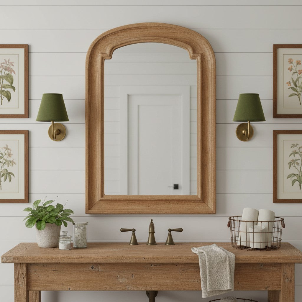 Wall Lamp Traditional with Double Fabric Shade and Curved Arms