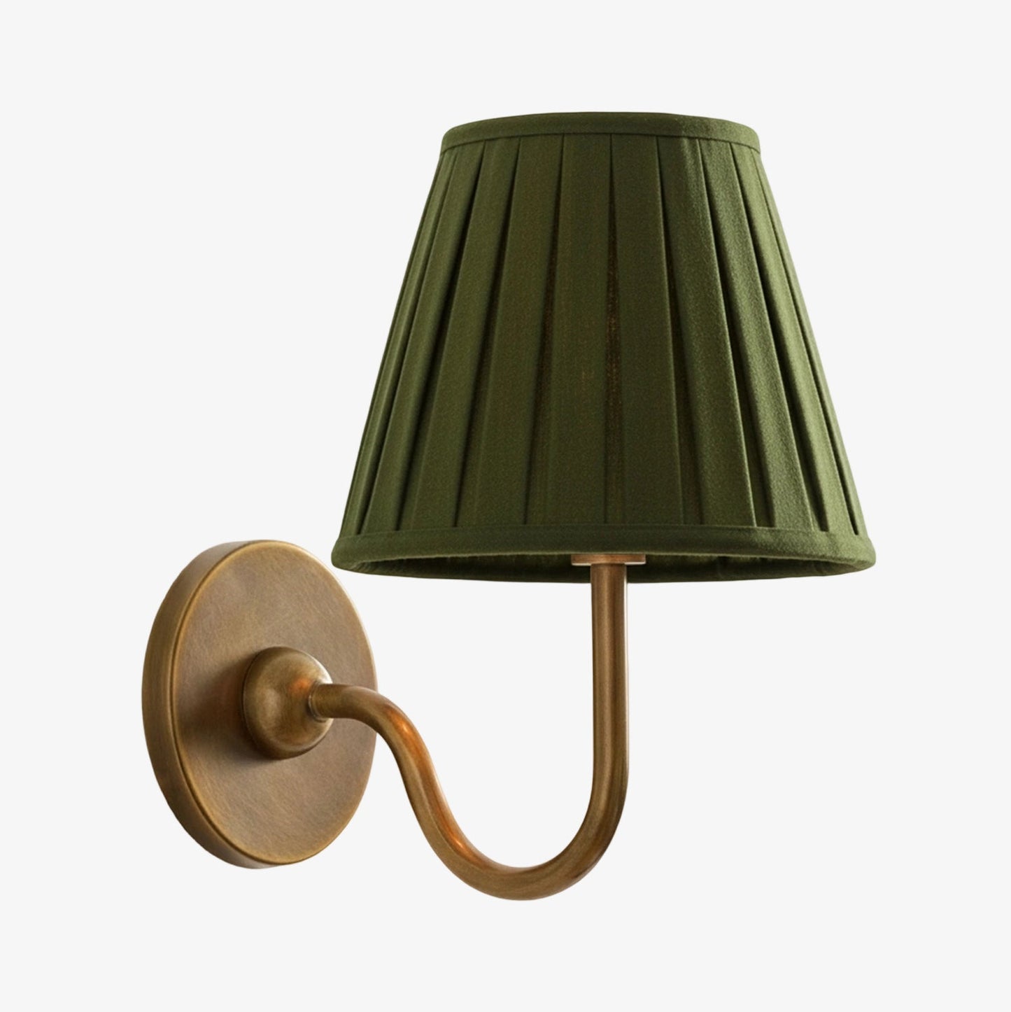 Wall Lamp Traditional with Double Fabric Shade and Curved Arms