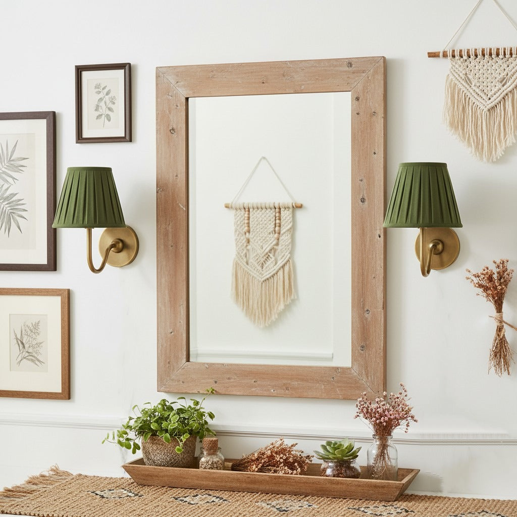 Wall Lamp Traditional with Double Fabric Shade and Curved Arms