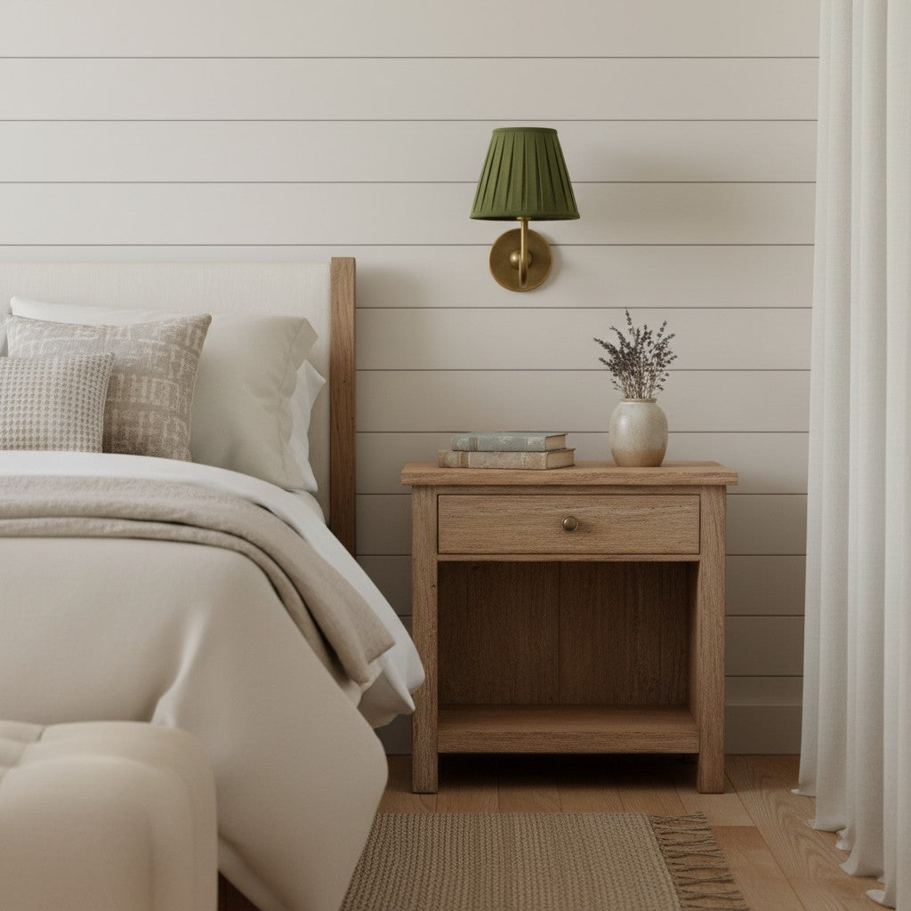 Wall Lamp Traditional with Double Fabric Shade and Curved Arms