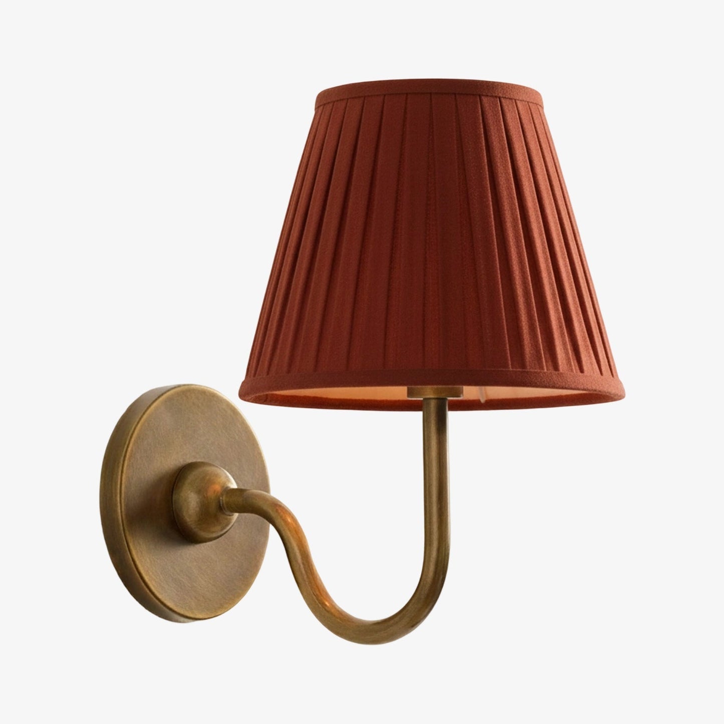 Wall Lamp Traditional with Double Fabric Shade and Curved Arms