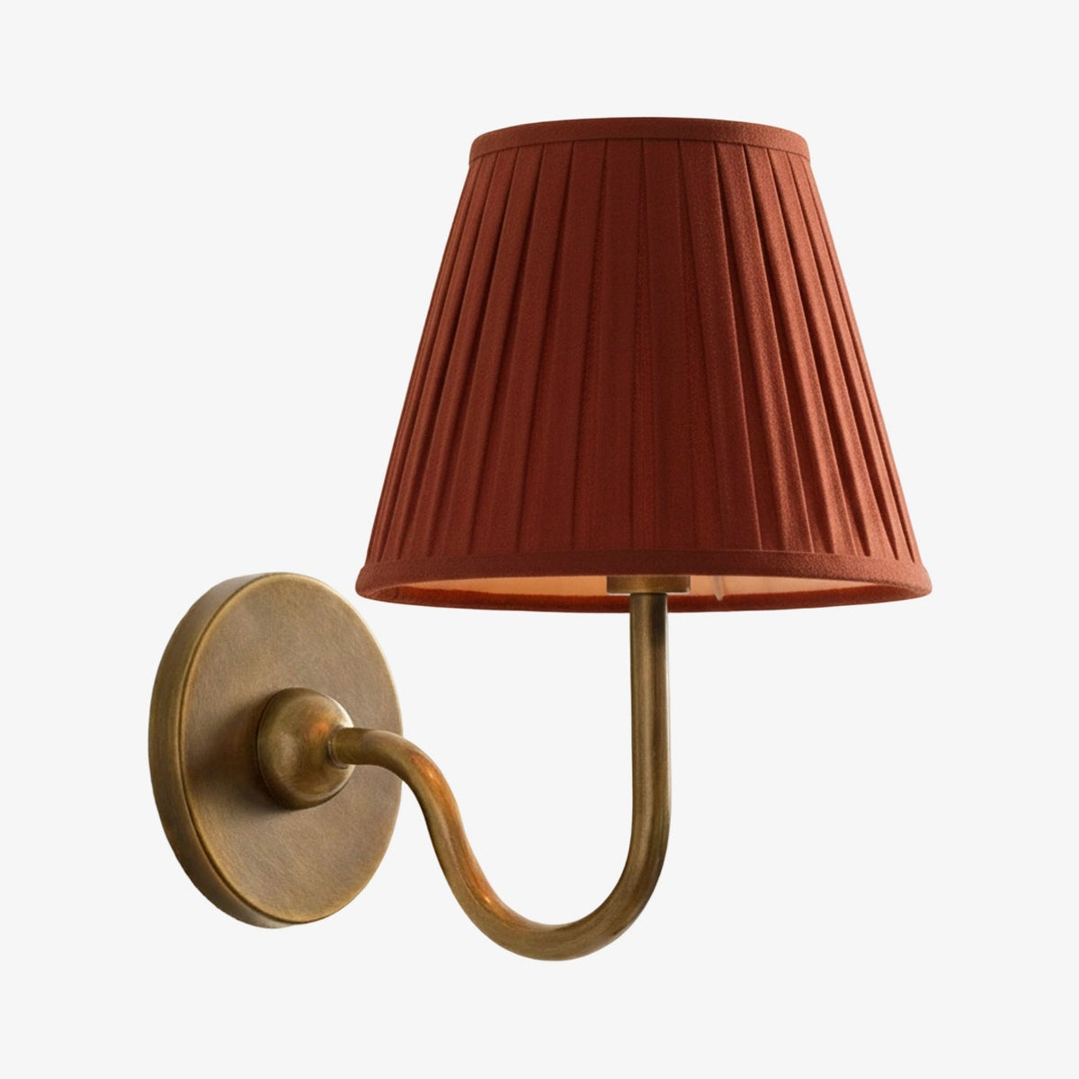 Wall Lamp Traditional with Double Fabric Shade and Curved Arms