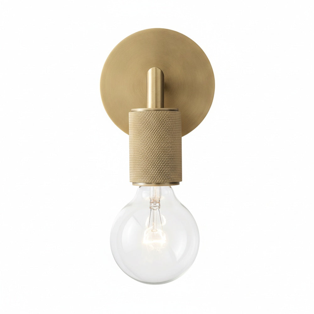 Wall Lamp with Knurled Socket and Glass Shade Options