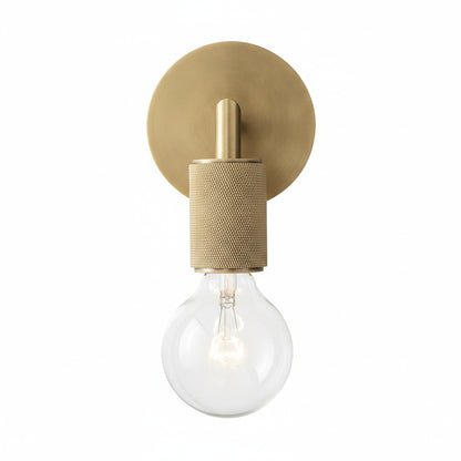 Wall Lamp with Knurled Socket and Glass Shade Options