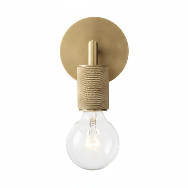 Wall Lamp with Knurled Socket and Glass Shade Options