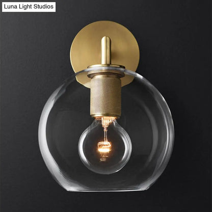 Wall Lamp with Knurled Socket and Glass Shade Options