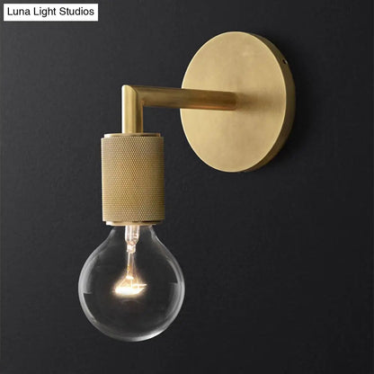 Wall Lamp with Knurled Socket and Glass Shade Options