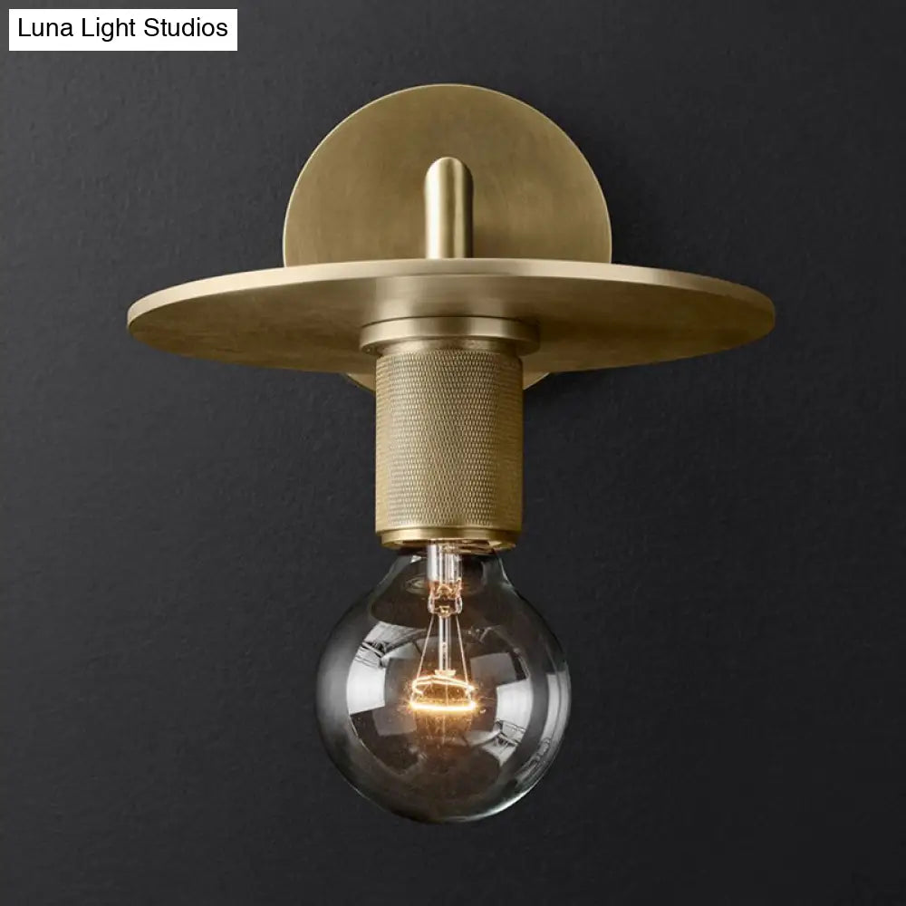 Wall Lamp with Knurled Socket and Glass Shade Options