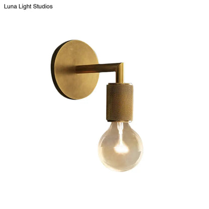 Wall Lamp with Knurled Socket and Glass Shade Options