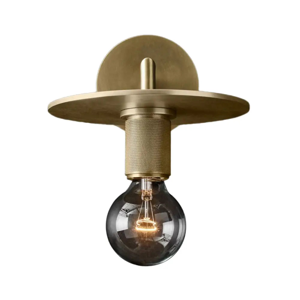 Wall Lamp with Knurled Socket and Glass Shade Options