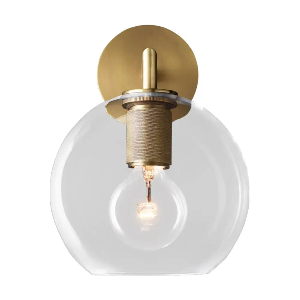 Wall Lamp with Knurled Socket and Glass Shade Options