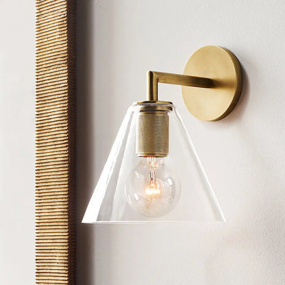 Wall Lamp with Knurled Socket and Glass Shade Options