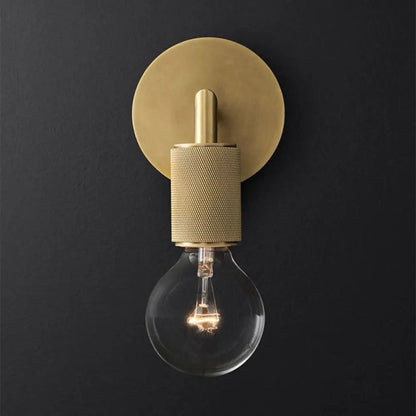 Wall Lamp with Knurled Socket and Glass Shade Options