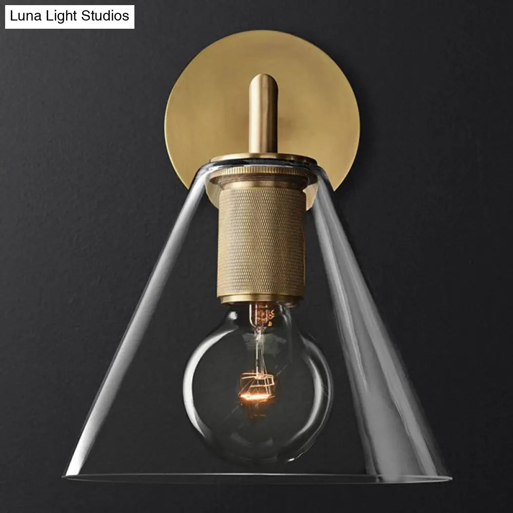 Wall Lamp with Knurled Socket and Glass Shade Options