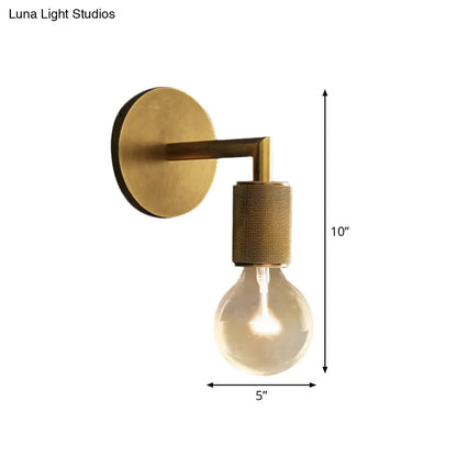 Wall Lamp with Knurled Socket and Glass Shade Options
