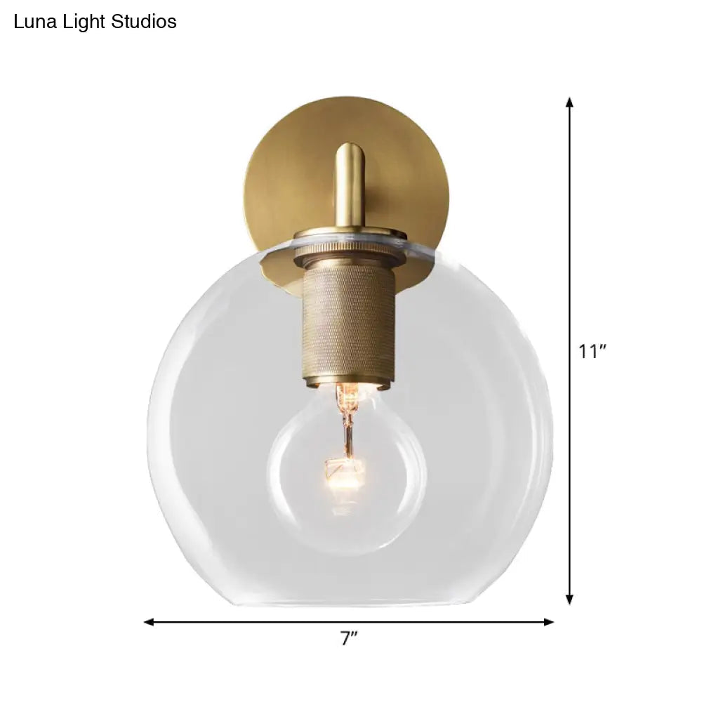 Wall Lamp with Knurled Socket and Glass Shade Options