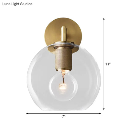 Wall Lamp with Knurled Socket and Glass Shade Options