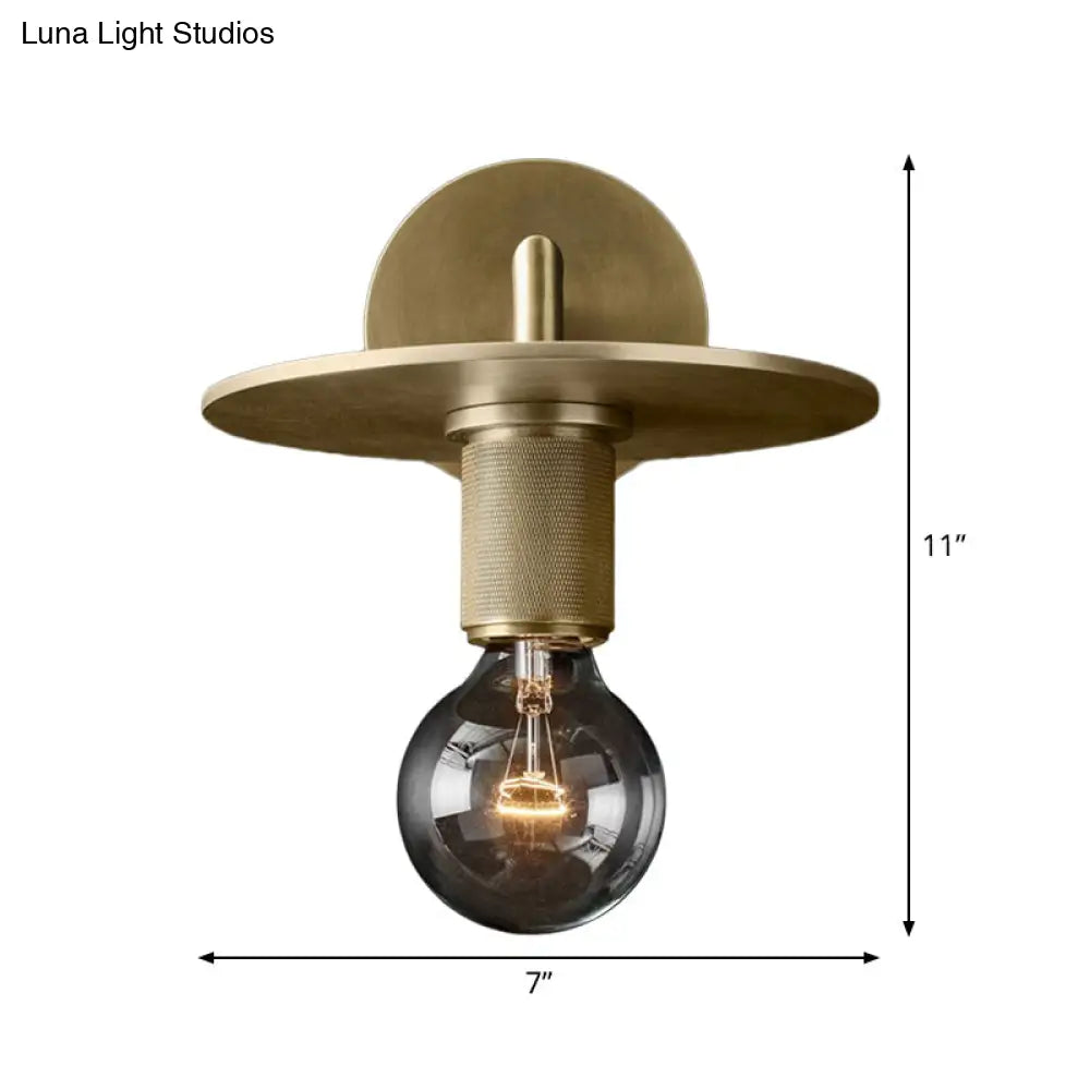 Wall Lamp with Knurled Socket and Glass Shade Options